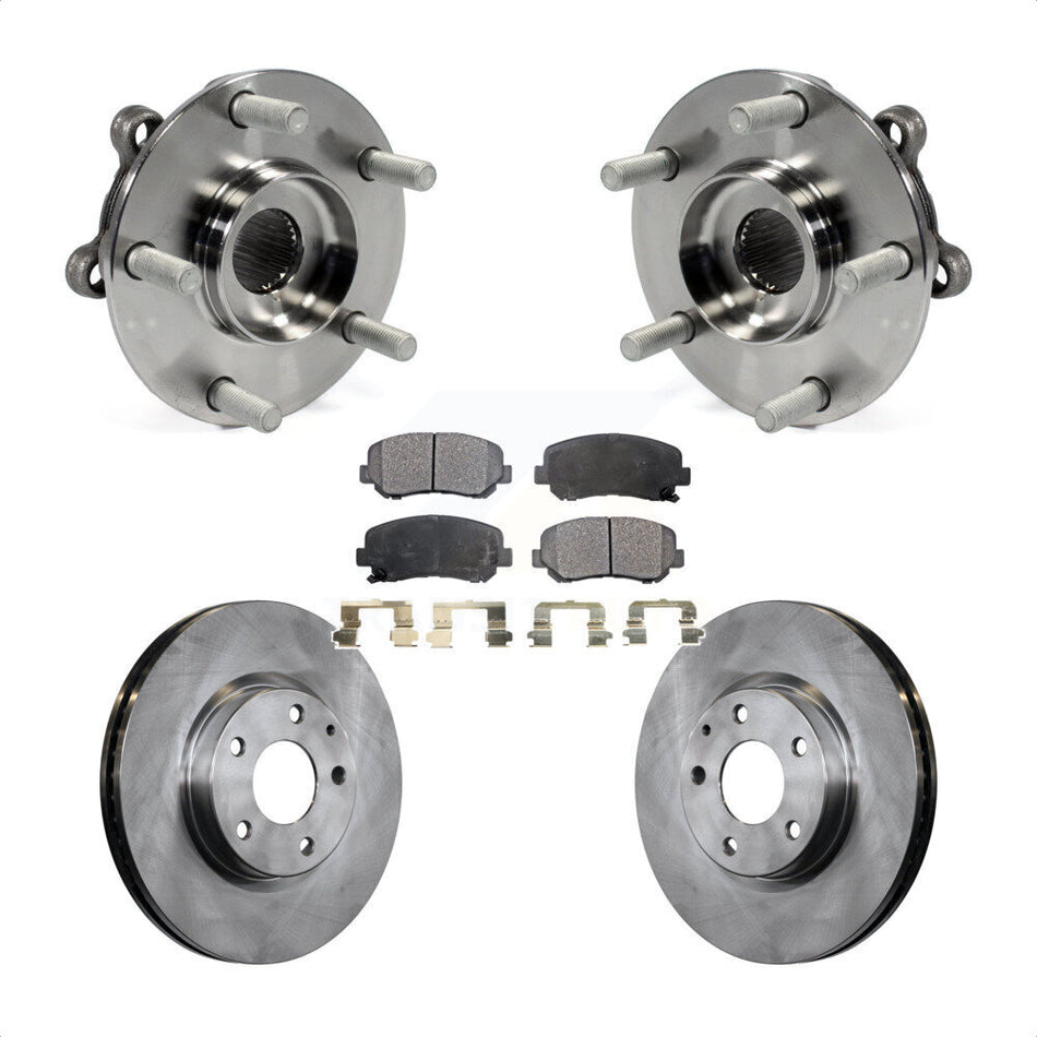 Front Hub Bearing Assembly With Disc Brake Rotors And Ceramic Pads Kit For 2013-2015 Mazda CX-5 KBB-100727