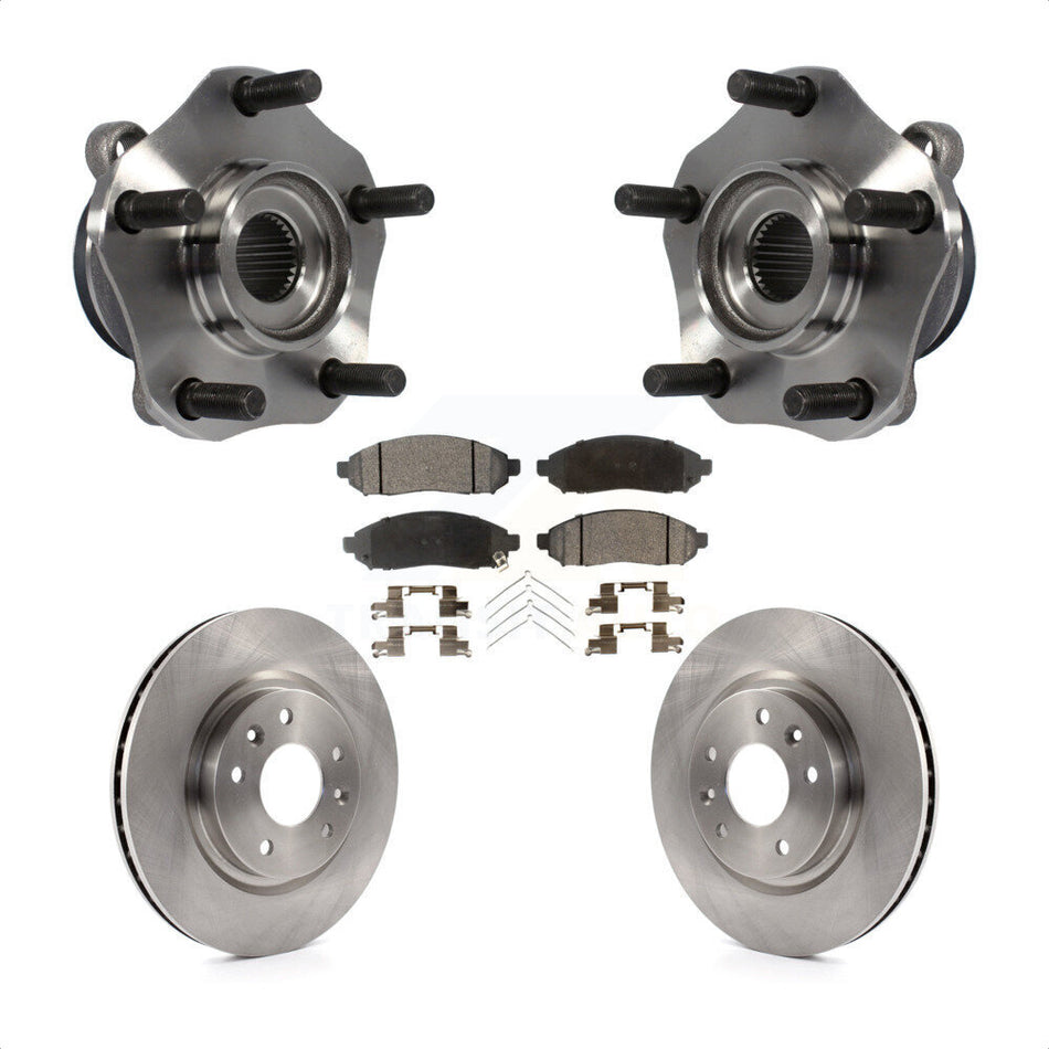 Front Hub Bearing Assembly With Disc Brake Rotors And Ceramic Pads Kit For 2015 Nissan LEAF Vehicles Manufactured In Japan KBB-100745