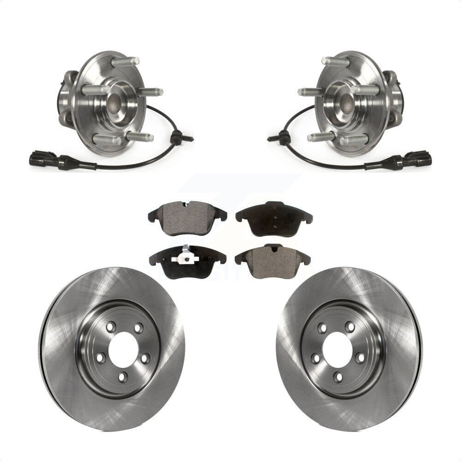 Front Hub Bearing Assembly With Disc Brake Rotors And Ceramic Pads Kit For Jaguar XF S-Type KBB-100747