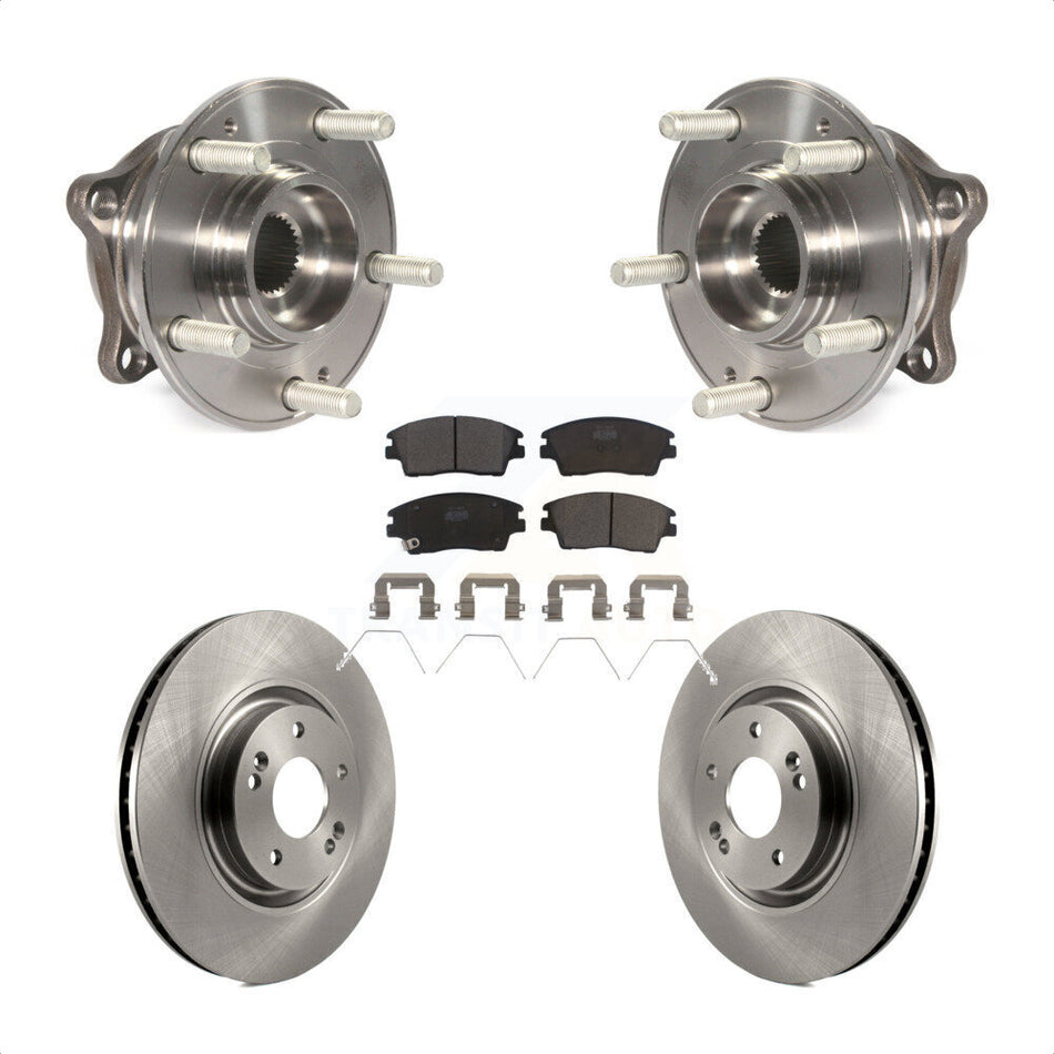 Front Hub Bearing Assembly With Disc Brake Rotors And Ceramic Pads Kit For 2017-2021 Kia Sportage Turbocharged KBB-100755