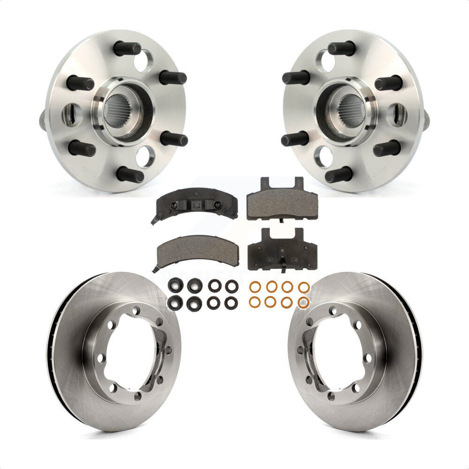 Front Hub Bearing Assembly With Disc Brake Rotors And Ceramic Pads Kit For 1994-1994 K1500 Suburban Chevrolet GMC 8 Lug Wheels KBB-100763