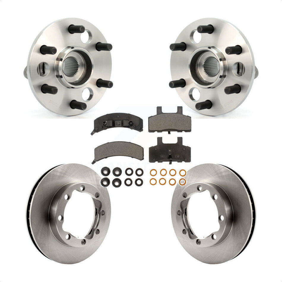 Front Hub Bearing Assembly With Disc Brake Rotors And Ceramic Pads Kit For 1994-1994 K1500 Suburban Chevrolet GMC 8 Lug Wheels KBB-100763