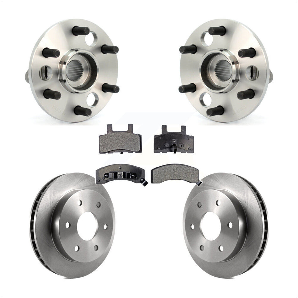 Front Hub Bearing Assembly With Disc Brake Rotors And Ceramic Pads Kit For Chevrolet K1500 Suburban K2500 GMC 6 Lug Wheels KBB-100765