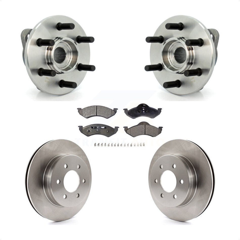 Front Hub Bearing Assembly With Disc Brake Rotors And Ceramic Pads Kit For Dodge Dakota Durango KBB-100769