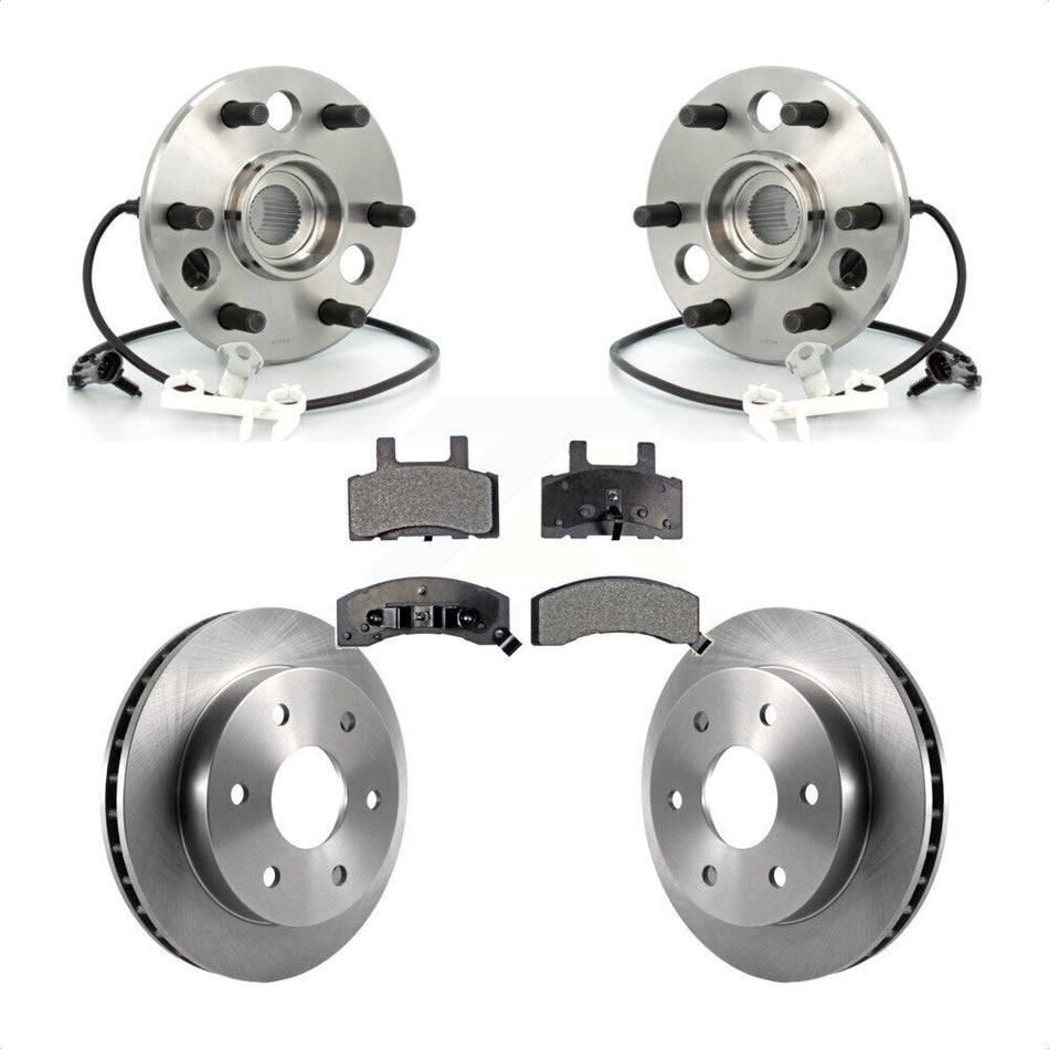 Front Hub Bearing Assembly With Disc Brake Rotors And Ceramic Pads Kit For Chevrolet Tahoe GMC Yukon K2500 Suburban KBB-100784
