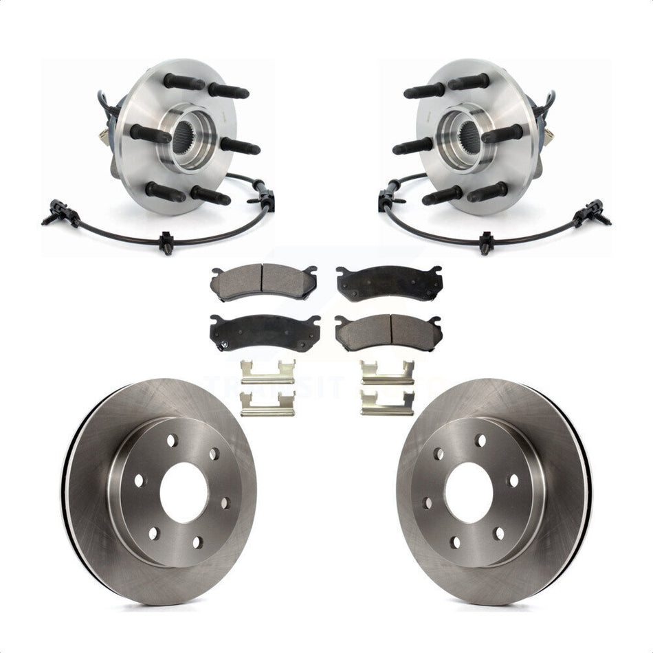 Front Hub Bearing Assembly Brake Rotor Pad Kit For Chevrolet Silverado 1500 GMC Tahoe Sierra Suburban Yukon Avalanche XL Cadillac Escalade Express 2500 Classic ESV EXT Savana KBB-100797