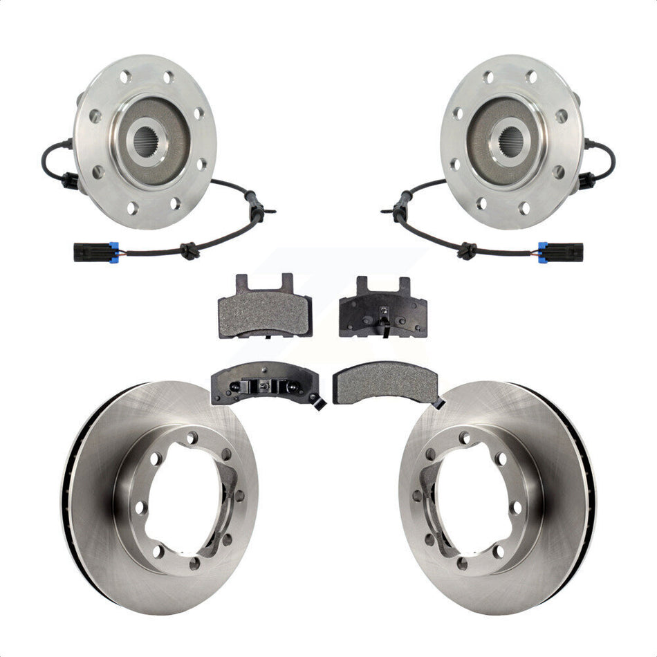 Front Hub Bearing Assembly With Disc Brake Rotors And Ceramic Pads Kit For Chevrolet K2500 GMC K3500 Suburban K1500 KBB-100803