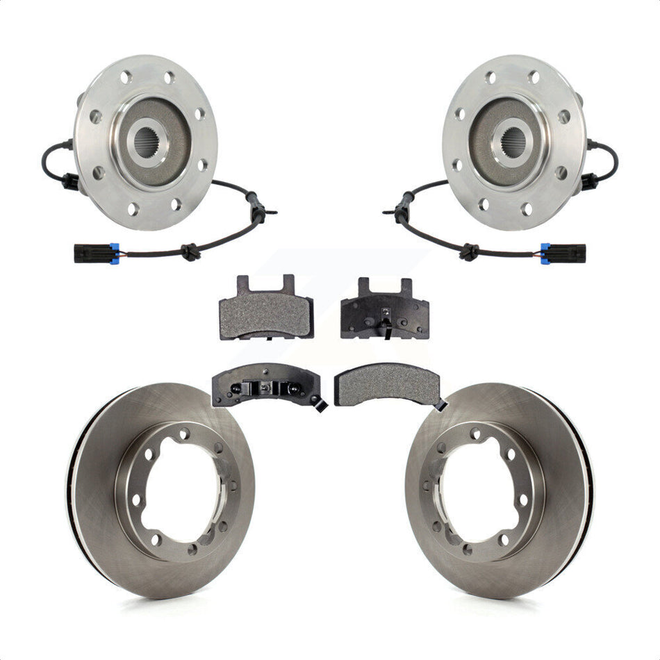 Front Hub Bearing Assembly With Disc Brake Rotors And Ceramic Pads Kit For K3500 Chevrolet GMC Dual Rear Wheels KBB-100804