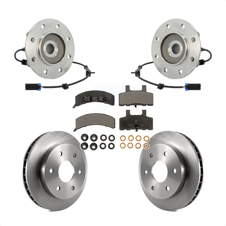 Front Hub Bearing Assembly With Disc Brake Rotors And Ceramic Pads Kit For K1500 Chevrolet GMC K2500 KBB-100805