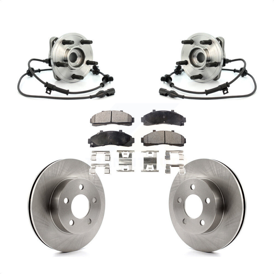 Front Hub Bearing Assembly With Disc Brake Rotors And Ceramic Pads Kit For Ford Explorer Mercury Mountaineer KBB-100816