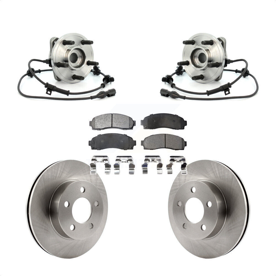 Front Hub Bearing Assembly With Disc Brake Rotors And Ceramic Pads Kit For 2003 Ford Ranger 4WD 286mm Diameter Rotor KBB-100817