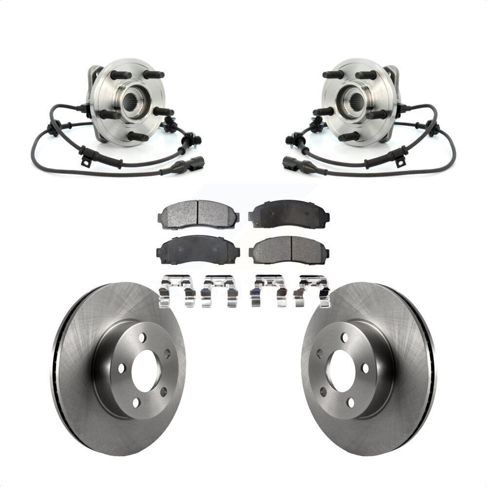 Front Hub Bearing Assembly With Disc Brake Rotors And Ceramic Pads Kit For Ford Ranger Explorer Sport Trac Mazda B4000 4WD KBB-100818
