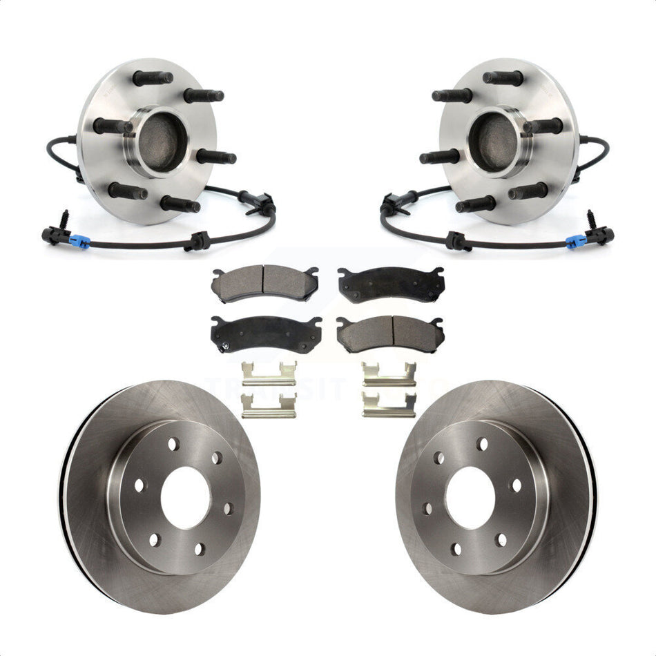Front Hub Bearing Assembly Disc Brake Rotor & Pads Kit For Chevrolet Silverado 1500 GMC Tahoe Sierra Suburban Yukon Avalanche XL Classic Cadillac Escalade Express 2500 Savana KBB-100819