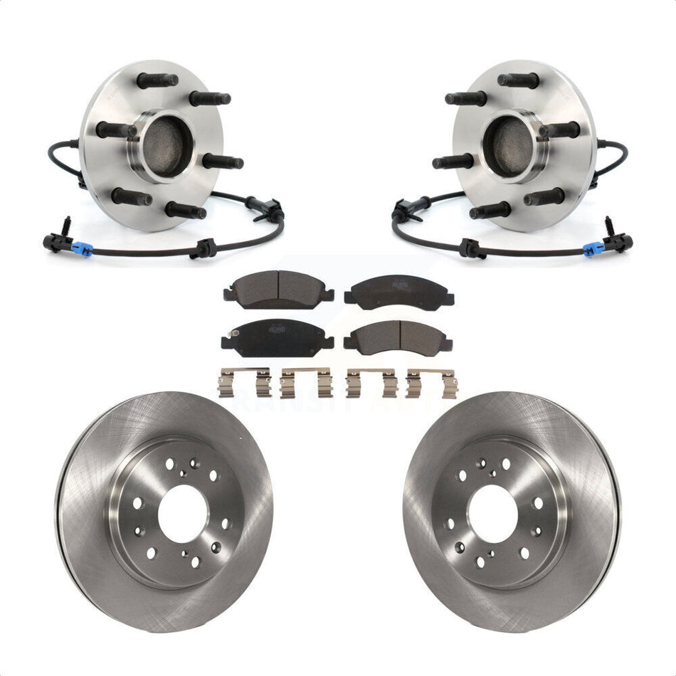 Front Hub Bearing Assembly With Disc Brake Rotors And Ceramic Pads Kit For Chevrolet Silverado 1500 GMC Sierra Classic Express Savana KBB-100820