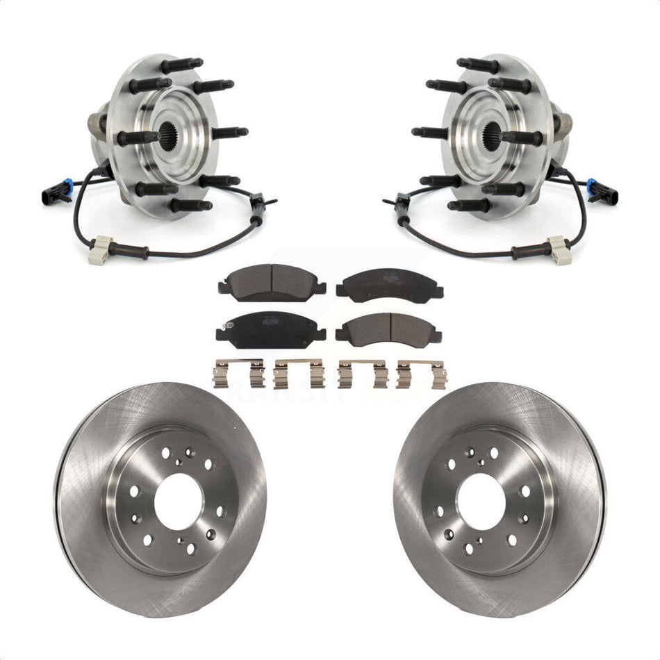 Front Hub Bearing Assembly With Disc Brake Rotors And Ceramic Pads Kit For Chevrolet Silverado 1500 GMC Sierra Classic 8 Lug Wheels KBB-100825