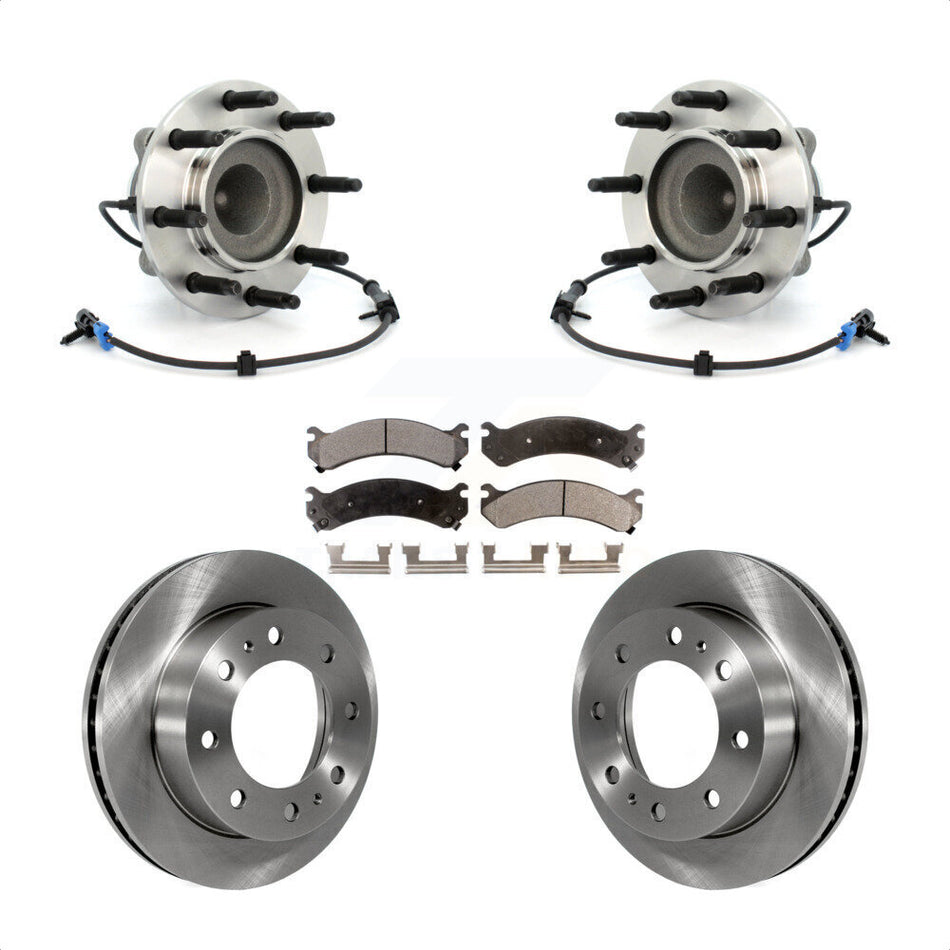 Front Hub Bearing Assembly With Disc Brake Rotors And Ceramic Pads Kit For Chevrolet Express 2500 3500 GMC Savana KBB-100827