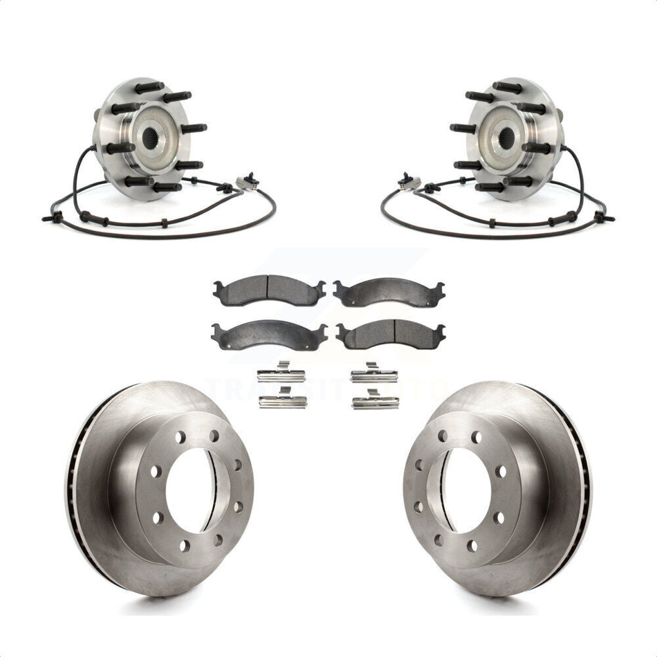 Front Hub Bearing Assembly With Disc Brake Rotors And Ceramic Pads Kit For Dodge Ram 2500 3500 KBB-100831