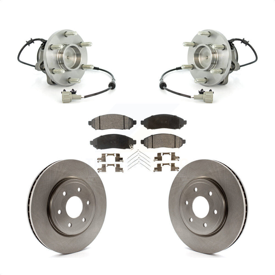 Front Hub Bearing Assembly With Disc Brake Rotors And Ceramic Pads Kit For Nissan Frontier Pathfinder Xterra Suzuki Equator KBB-100834