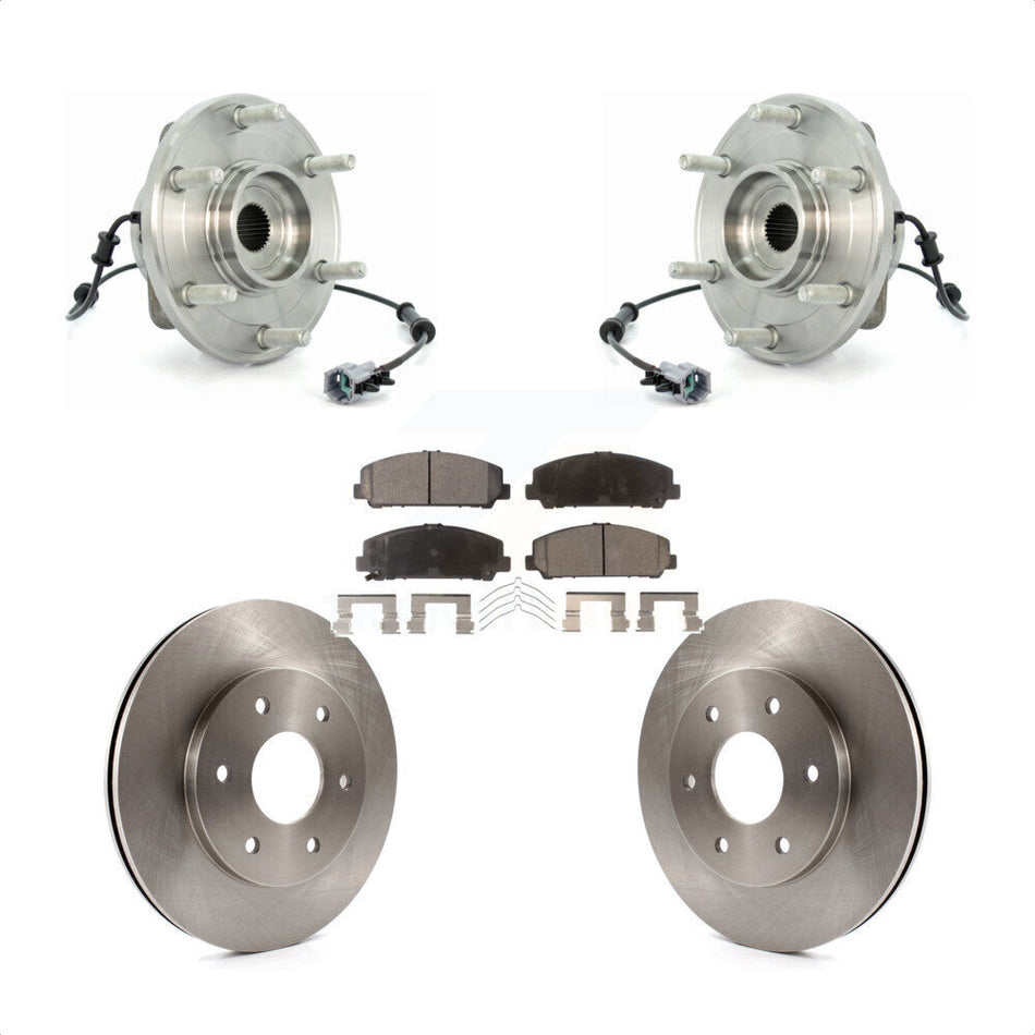 Front Hub Bearing Assembly With Disc Brake Rotors And Ceramic Pads Kit For 2007 INFINITI QX56 320mm Diameter Rotor To 03 07 KBB-100841