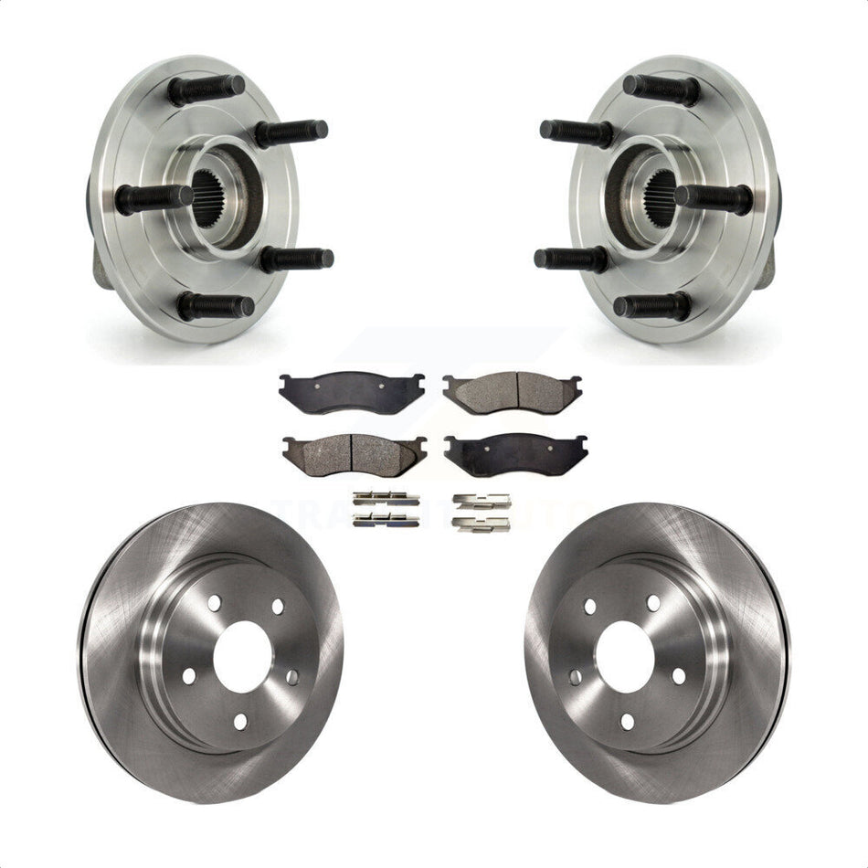 Front Hub Bearing Assembly With Disc Brake Rotors And Ceramic Pads Kit For Dodge Ram 1500 5 Lug Wheels KBB-100851