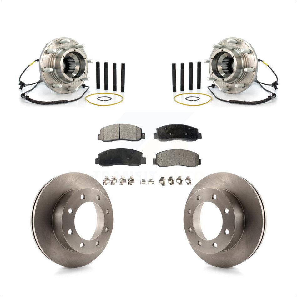 Front Hub Bearing Assembly With Disc Brake Rotors And Ceramic Pads Kit For Ford F-350 Super Duty 4WD KBB-100863