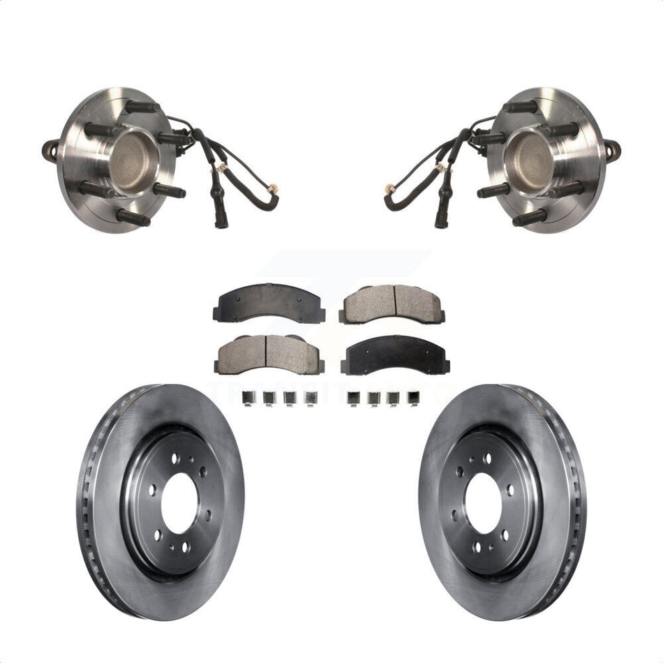 Front Hub Bearing Assembly With Disc Brake Rotors And Ceramic Pads Kit For 2010-2010 Ford Expedition Lincoln Navigator RWD KBB-100874