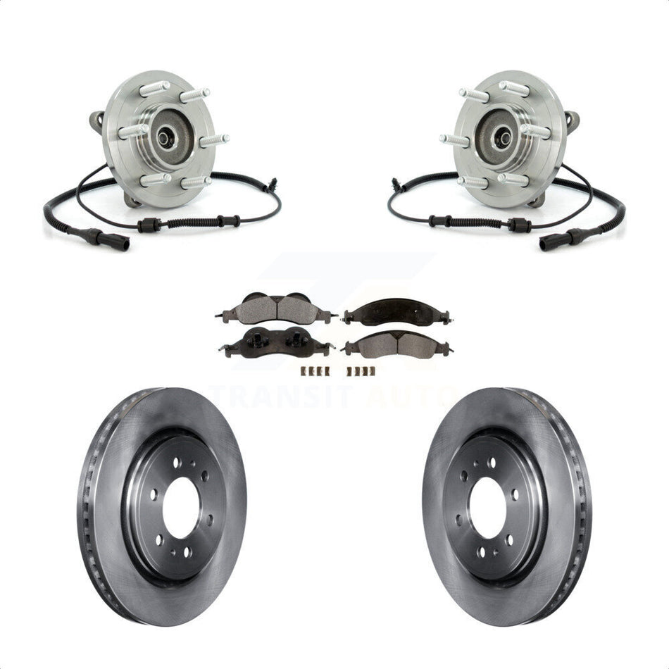 Front Hub Bearing Assembly With Disc Brake Rotors And Ceramic Pads Kit For Ford Expedition Lincoln Navigator KBB-100875