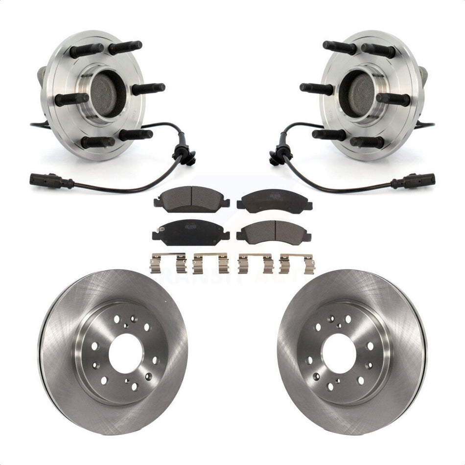 Front Hub Bearing Assembly With Disc Brake Rotors And Ceramic Pads Kit For Chevrolet Silverado 1500 GMC Sierra Tahoe Suburban Yukon XL Avalanche Cadillac Escalade ESV KBB-100885