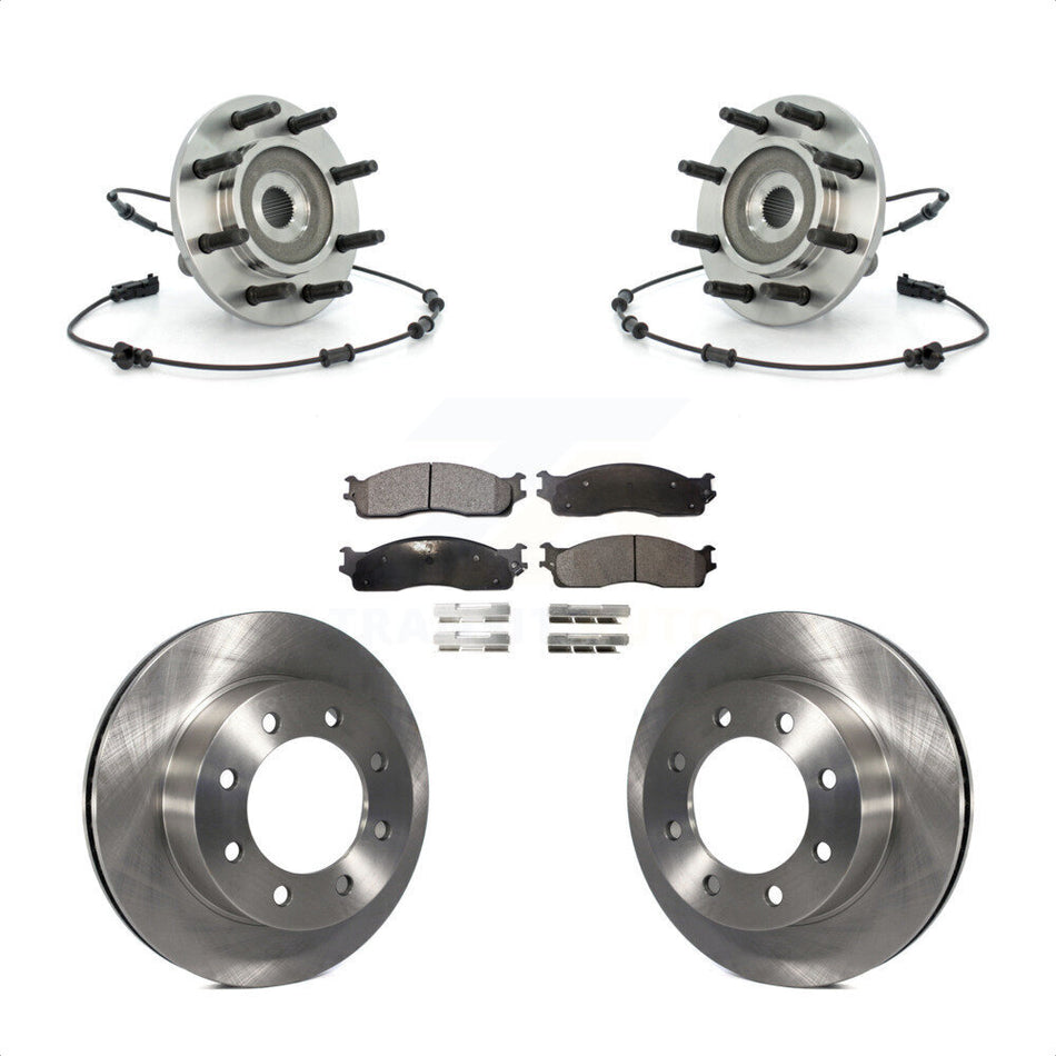 Front Hub Bearing Assembly With Disc Brake Rotors And Ceramic Pads Kit For Dodge Ram 1500 2500 3500 8 Lug Wheels KBB-100889