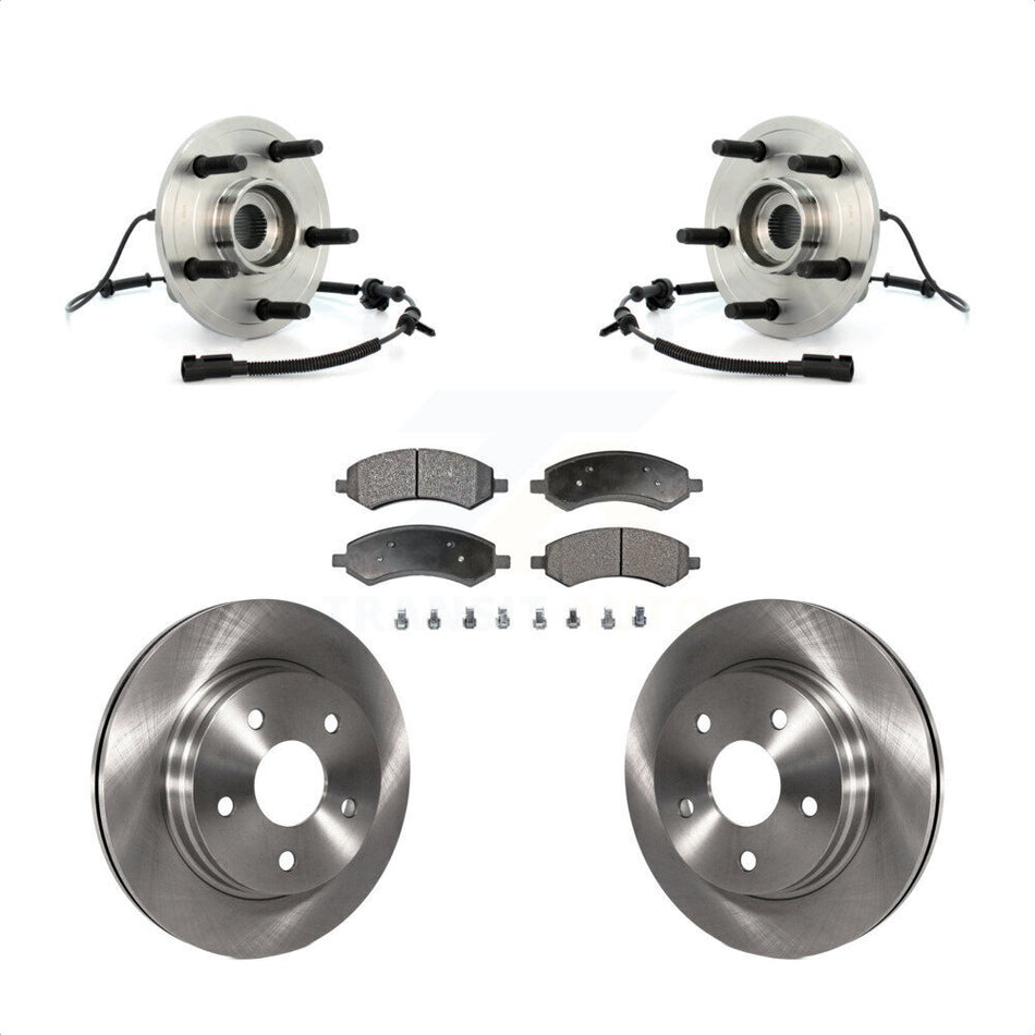 Front Hub Bearing Assembly With Disc Brake Rotors And Ceramic Pads Kit For Dodge Ram 1500 KBB-100891