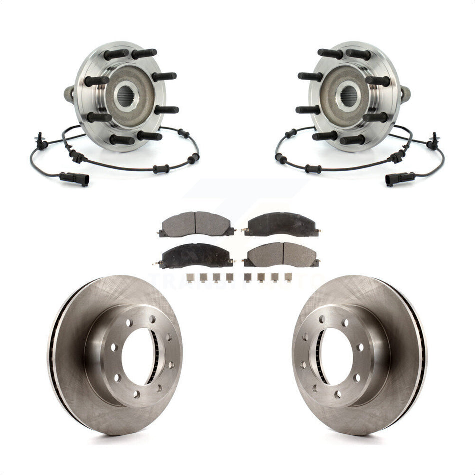 Front Hub Bearing Assembly With Disc Brake Rotors And Ceramic Pads Kit For Dodge Ram 2500 3500 4WD KBB-100902