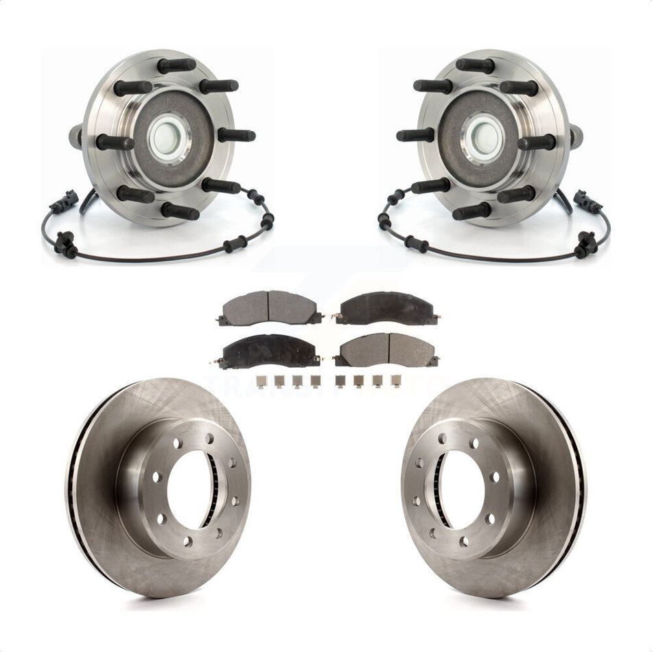 Front Hub Bearing Assembly With Disc Brake Rotors And Ceramic Pads Kit For Dodge Ram 2500 3500 RWD KBB-100903