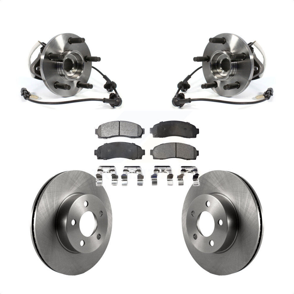 Front Hub Bearing Assembly With Disc Brake Rotors And Ceramic Pads Kit For Ford Ranger Mazda B4000 Square Connector 4WD KBB-100906