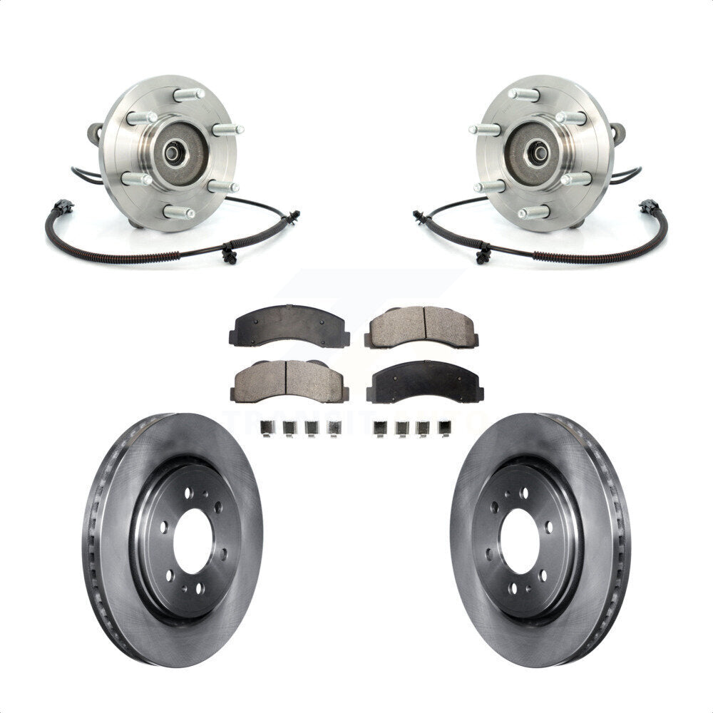 Front Hub Bearing Disc Brake Rotor & Pads Kit For Ford F-150 Expedition Lincoln Navigator KBB-100918