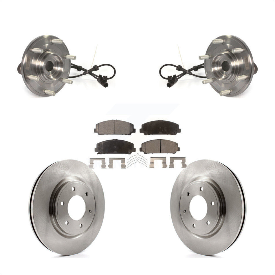 Front Hub Bearing Assembly With Disc Brake Rotors And Ceramic Pads Kit For Nissan Titan Armada TITAN 4WD KBB-100930