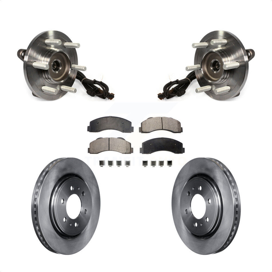 Front Hub Bearing Assembly With Disc Brake Rotors And Ceramic Pads Kit For 2015-2017 Ford F-150 4WD KBB-100937