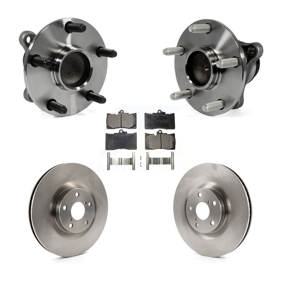 Front Hub Bearing Assembly With Disc Brake Rotors And Ceramic Pads Kit (5Pc) For Lexus IS350 GS350 GS450h GS460 KBB-100944