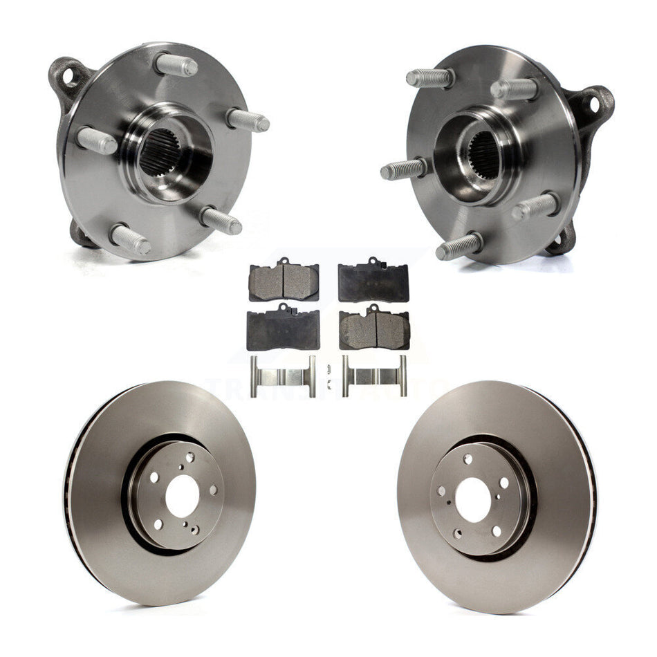 Front Hub Bearing Assembly With Disc Brake Rotors And Ceramic Pads Kit (5Pc) For Lexus IS350 Vehicles Built Canadian Market KBB-100946
