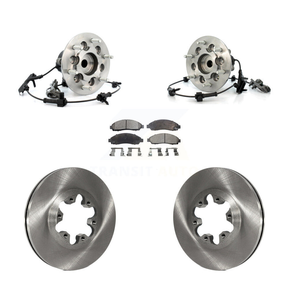 Front Hub Bearing Assembly With Disc Brake Rotors And Ceramic Pads Kit For Chevrolet Colorado GMC Canyon KBB-100963