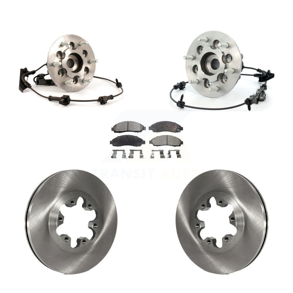 Front Hub Bearing Assembly With Disc Brake Rotors And Ceramic Pads Kit For Chevrolet Colorado GMC Canyon Isuzu i-370 i-350 KBB-100967