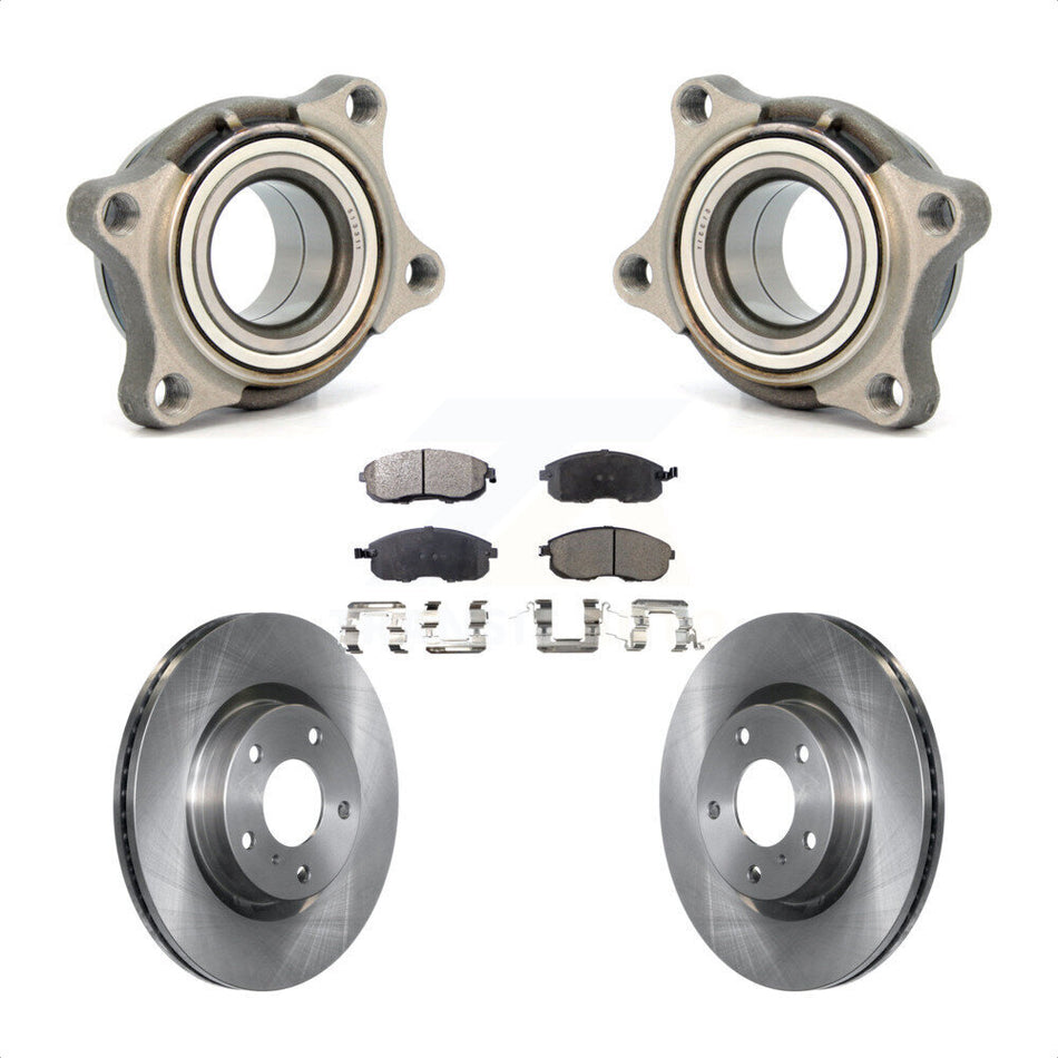 Front Wheel Bearing Assembly With Disc Brake Rotors And Ceramic Pads Kit For 2005 INFINITI G35 AWD Module KBB-100972