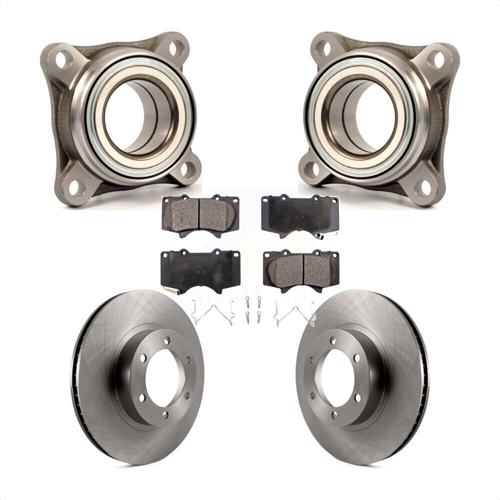 Front Wheel Bearing Assembly Disc Brake Rotor And Pads Kit For Toyota 4Runner Lexus GX470 KBB-100974