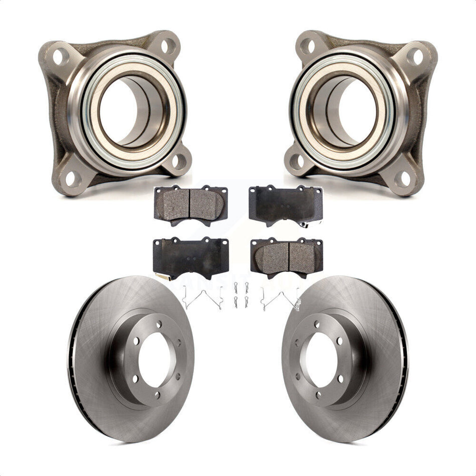 Front Wheel Bearing Assembly Disc Brake Rotor And Pads Kit For Toyota 4Runner Lexus GX470 KBB-100974