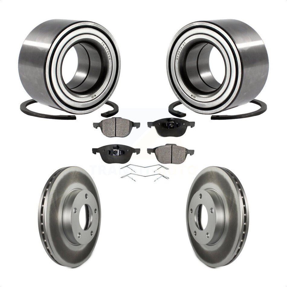 Front Wheel Bearing With Coated Disc Brake Rotors And Semi-Metallic Pads Kit For Mazda 3 KBB-101270