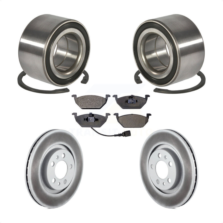 Front Wheel Bearing With Coated Disc Brake Rotors And Semi-Metallic Pads Kit For Volkswagen Beetle Jetta Golf City KBB-101275