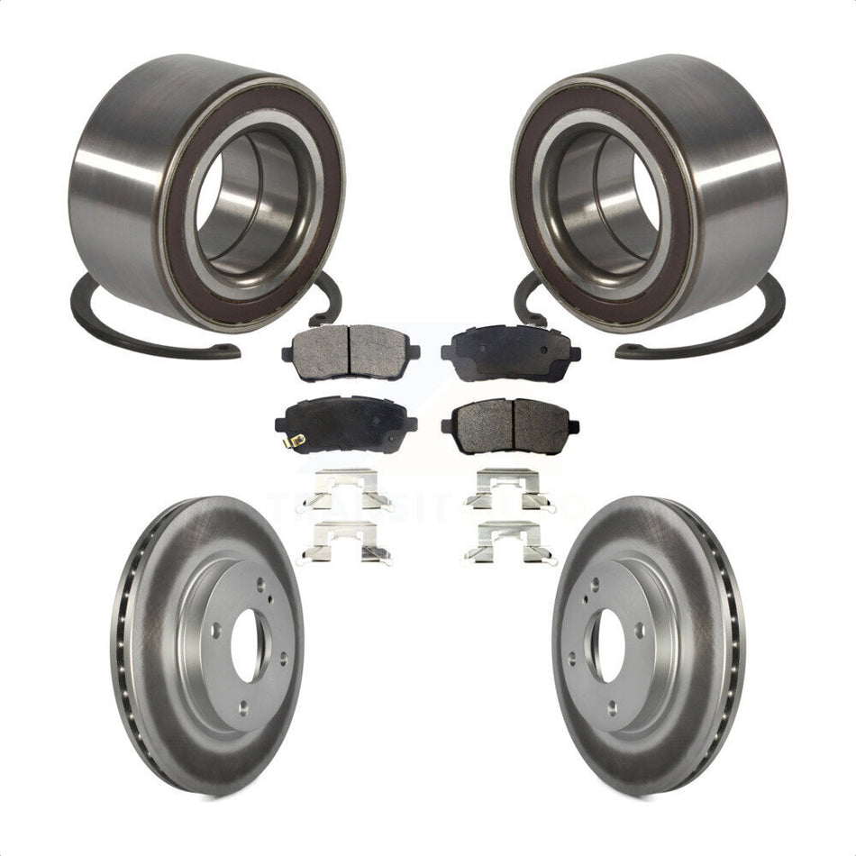 Front Wheel Bearing With Coated Disc Brake Rotors And Semi-Metallic Pads Kit For Ford Fiesta KBB-101335