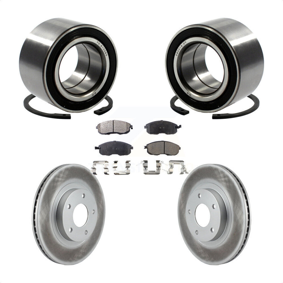 Front Wheel Bearing With Coated Disc Brake Rotors And Semi-Metallic Pads Kit For Nissan Altima Maxima Infiniti I35 INFINITI KBB-101340