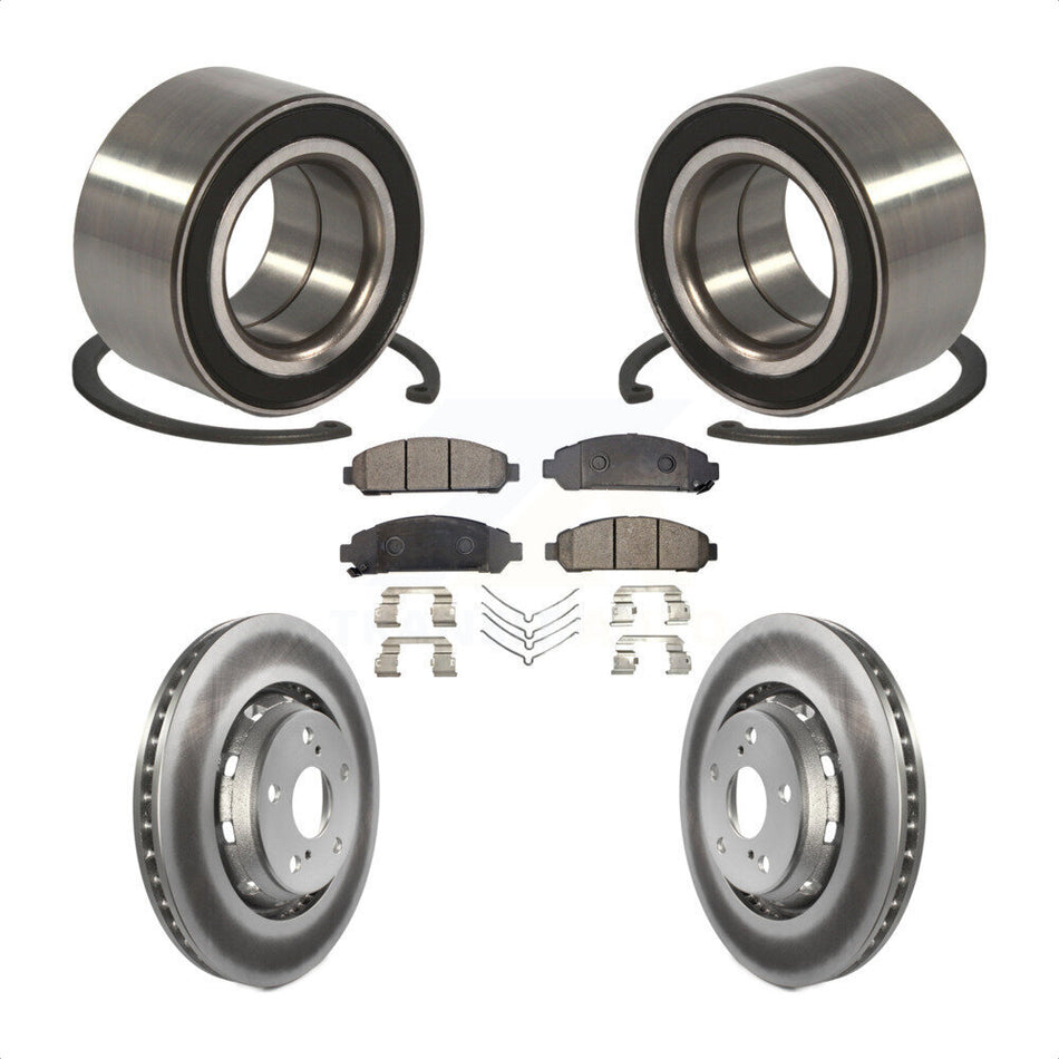 Front Wheel Bearing With Coated Disc Brake Rotors And Semi-Metallic Pads Kit For 2009-2016 Toyota Venza KBB-101365