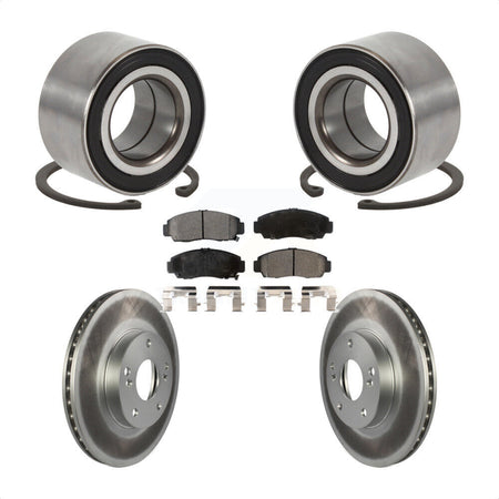 Front Wheel Bearing Coated Disc Brake Rotors And Semi-Metallic Pads Kit For Honda Accord KBB-101373