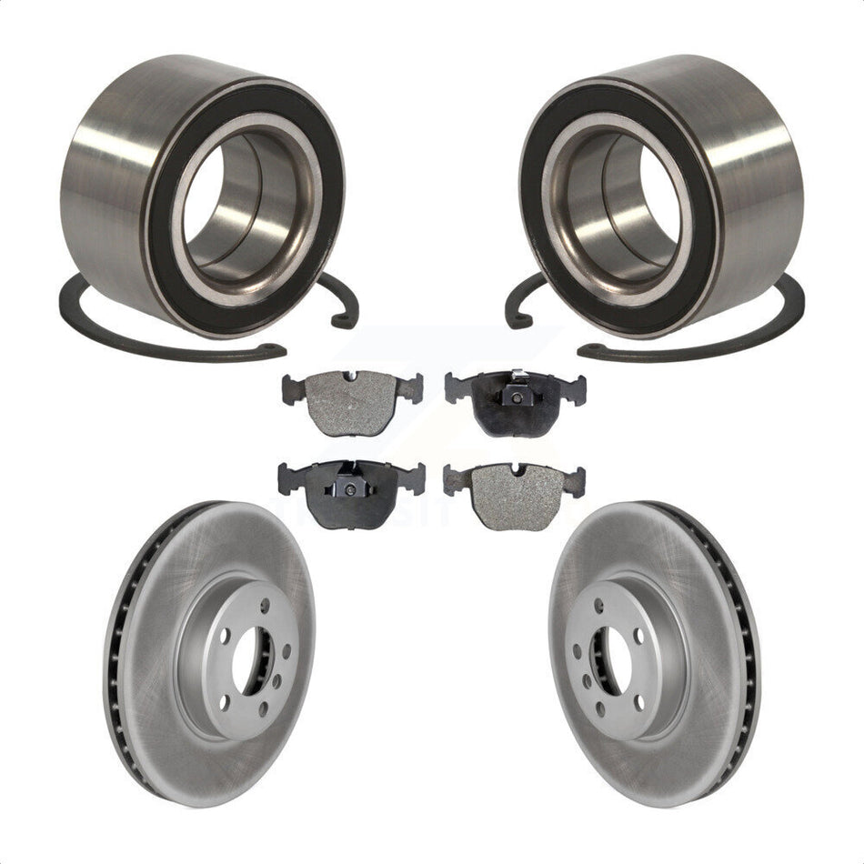 Front Wheel Bearing With Coated Disc Brake Rotors And Semi-Metallic Pads Kit For BMW X5 KBB-101394